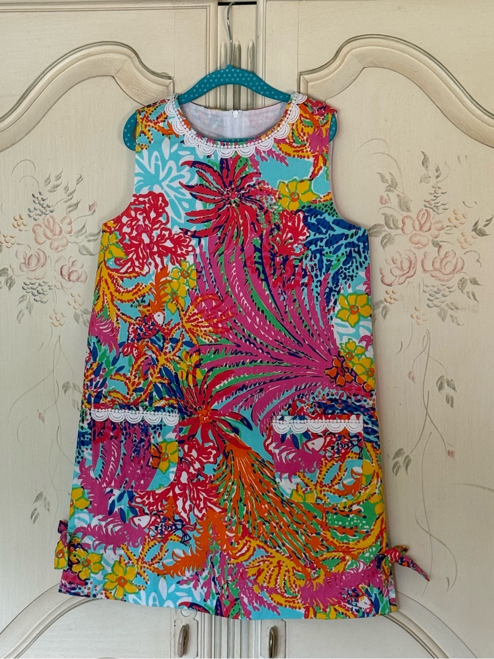 Lilly Pulitzer 10 Fully-Lined Little Lilly Classic Shift Dress w/Lace Trim